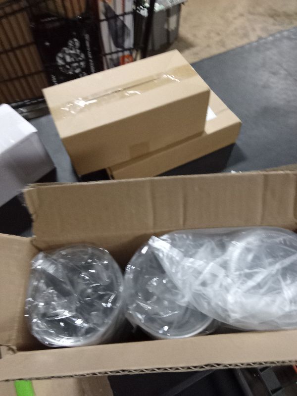 Photo 1 of SHOPDAY Disposable Plastic Cups with Lids 8 oz Clear Plastic Cups 100 Pack, Cold Drink Containers Party Cups for Beverage Coffee Soda Juice Smoothie