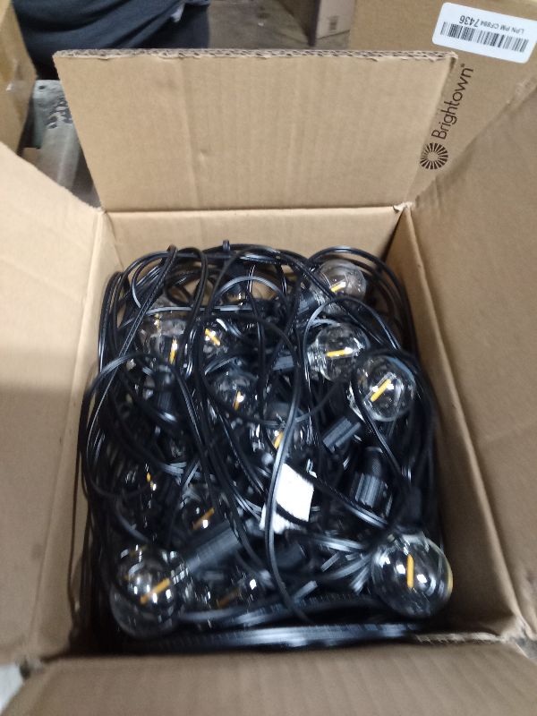 Photo 1 of Brightown 75FT Solar String Lights Outdoor Waterproof with Remote, Solar Patio Lights with 35 Shatterproof LED Bulbs, 3 Light Mode, Dimmable & Timer, Hanging String Lights for Porch Garden Bistro