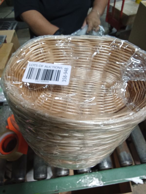 Photo 1 of 30 Pack Oval Poly Wicker Basket, 9 x 6 x 2.6 Inch Poly Wicker Bread Baskets, Medium Size Gift Baskets for Kitchen, Christmas Gifts, Centerpiece Display, Storing Bread, Fruits, Vegetables, by GNIEMCKIN