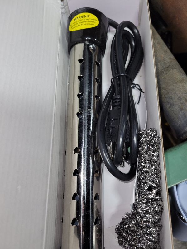 Photo 1 of 2000W Immersion Water Heater Electric, Fast Heating Portable Water Heater with 304 Stainless Steel, Bucket Heater with Digital LCD Thermometer for Home Camping Bath Pool Outdoor Use ?