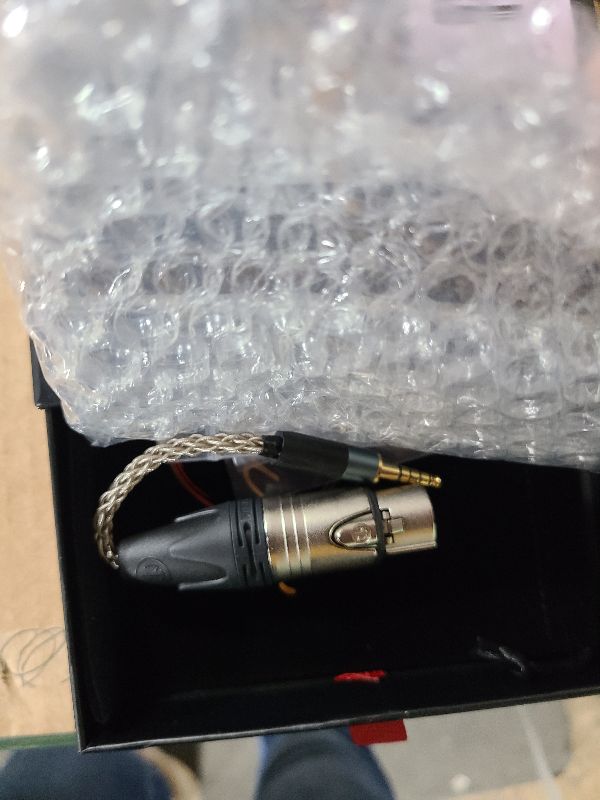 Photo 1 of 4.4mm Balanced Male to 4 Pin XLR Balanced Female Portable Headphone Adapter Cable 6N Single Crystal Silver Headphone Jack Convert Cable for Audio Players with 4.4mm Ports