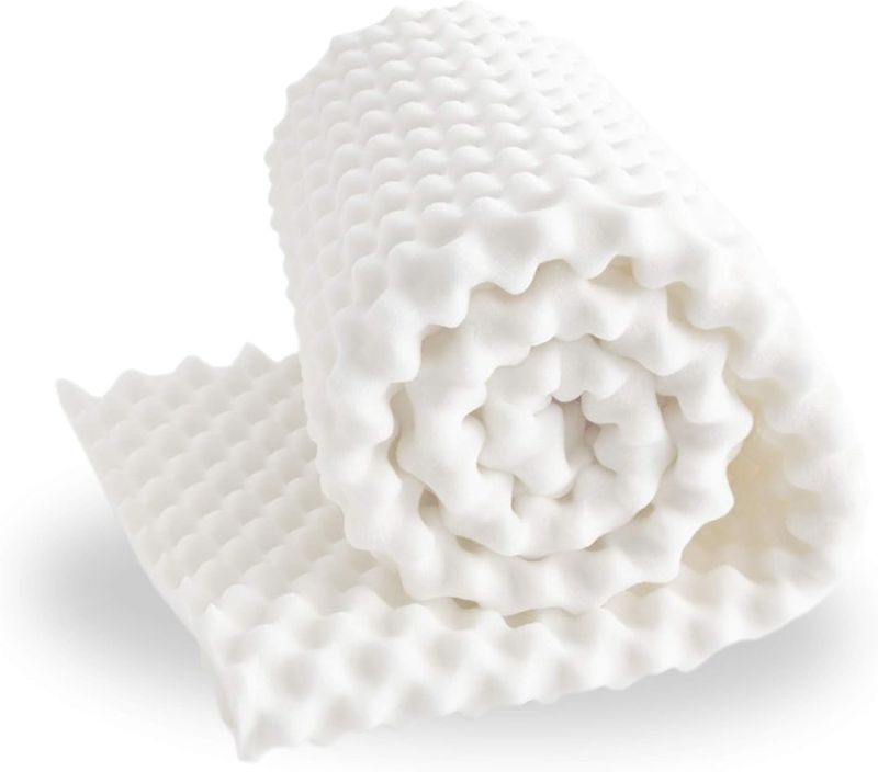 Photo 1 of  Zayton, 3-Inch Convoluted High Density Foam Mattress Topper, CertiPUR-US Certified for Superior Comfort and Support, Full, White 