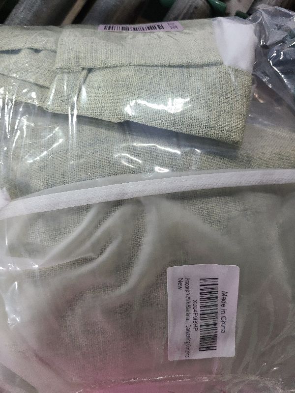 Photo 1 of 100% Blackout Linen Curtains for Bedroom, Sage Green Blackout Curtains 63 Inch Length Farmhouse Thick Textured Window Curtains for Living Room,Grommet Room Darkening Curtains,52" W x 63" L,(2 Panels)