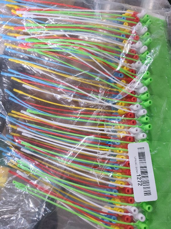Photo 1 of 100 Blank Plastic Tags for Labeling Waterproof Hanging Labels Writable Tags Seal Plastic Marking Label for Clothes Bags Keys Inventory with One Marker Pen (Mixed 5 Color)