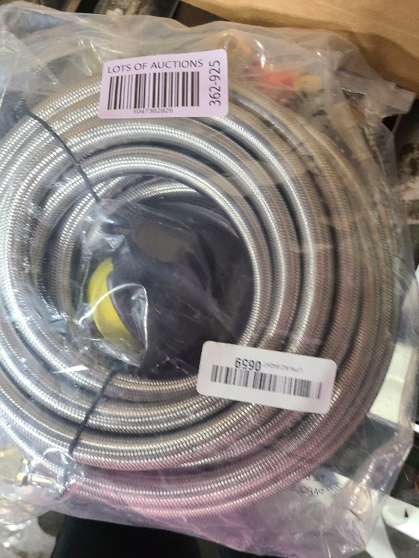 Photo 1 of 24Ft High Pressure Braided Propane Hose Extension and Fittings with Conversion Coupling 3/8" Flare to 1/2" Female NPT, 1/4" Male NPT, 3/8" Male NPT, 3/8" Male Flare for BBQ Grill, Fire Pit, Heater