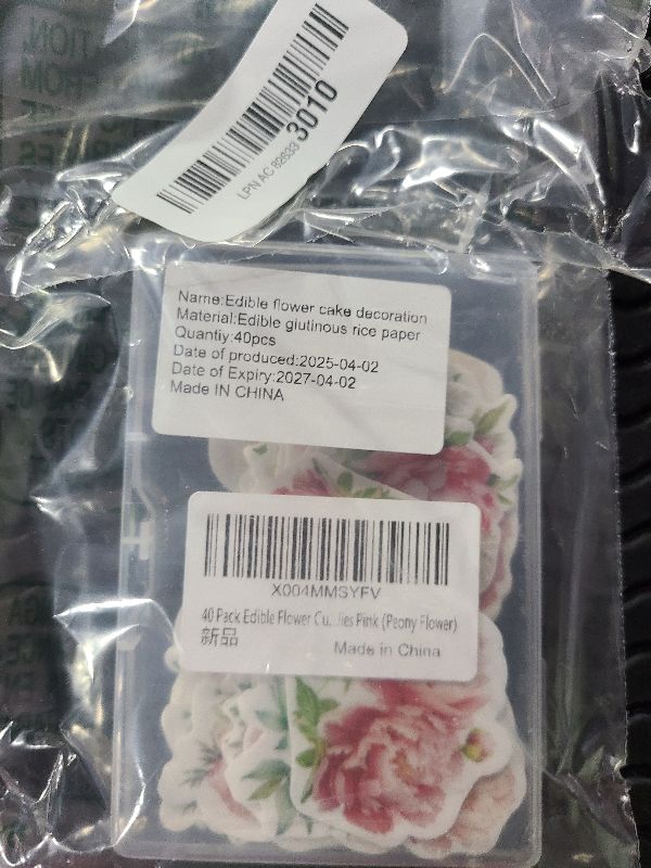 Photo 1 of 40 Pack Edible Peony Flower Cupcake Toppers Spring Bridal Engagement Baby Shower Birthday Party Cupcake Picks Anniversary Party Decorations Supplies