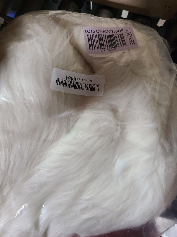 Photo 1 of 20" X 20" Inches White Faux Fur Fabric Square Patches for Crafts, Sewing, Costumes, Seat Pads Craft Furr
