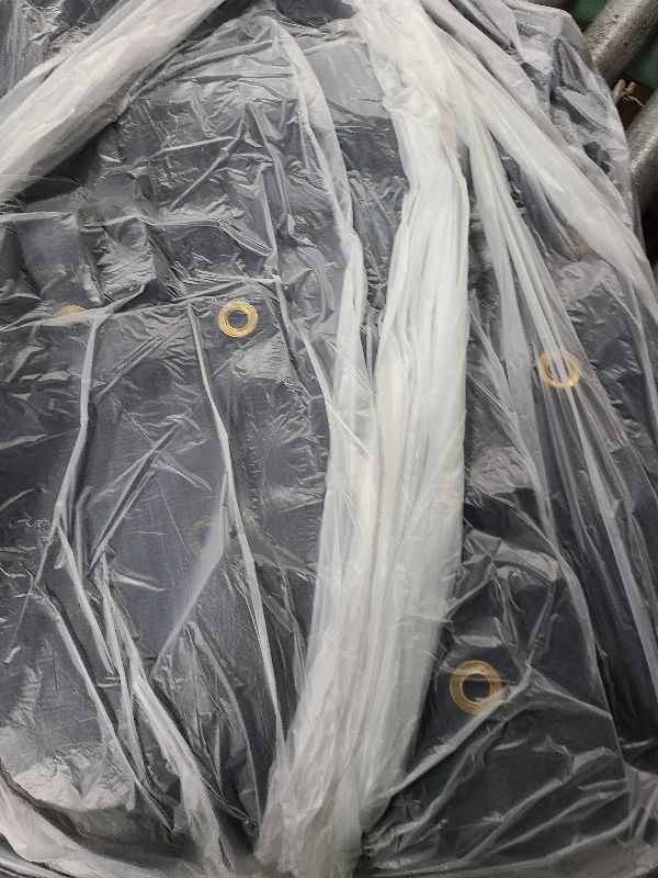 Photo 1 of [Windscreensupplyco] 60-70% 10 FT X 12 FT Mesh Tarp/Shade Cloth 9-Needle Knitted Heavy Duty Black with Grommets for Green House, Garden, pergola, Pools, Dump Truck - MT1012BLKX1