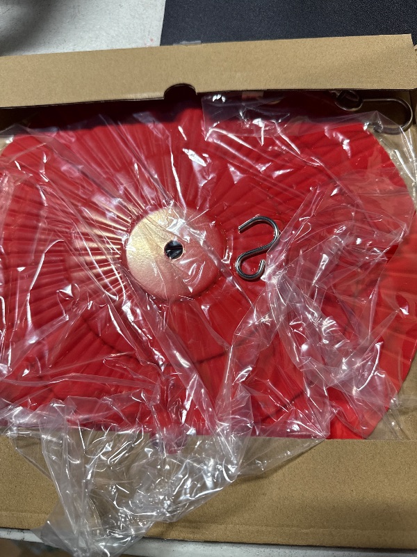 Photo 1 of 11.5" Metal Bird Feeder Rain Guard - Red Dome Shield Umbrella Cover for Hummingbird and Oriole Feeders - Weatherproof Shade Baffle for Outside Garden