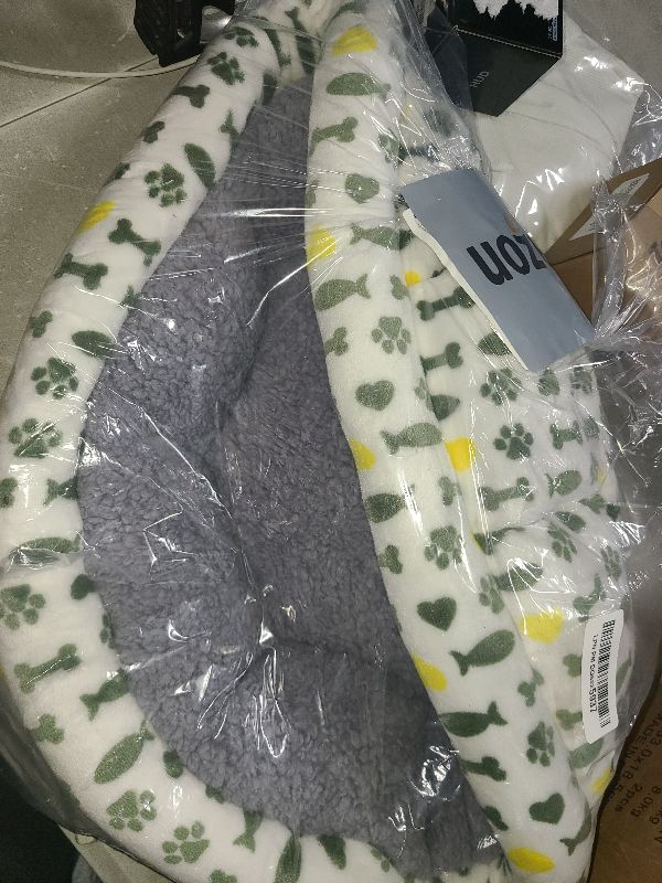 Photo 1 of AIWIKIDE Super Soft Small Dog & Cat Bed, Anti-Anxiety Puppy Cuddler, Cozy Round Fluffy Plush Pet Bed, Machine Washable Faux Fur Donut Cuddler, Grey