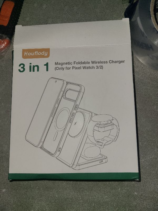 Photo 1 of 3 in 1 Magnetic Foldable Wireless Charger for Google Pixel Watch 3/2, 15W Fast Mag-Safe Charging Station Stand for Pixel 9/Pro/XL/8/Pro/8a/7/Pro/7a/6/Pro and Pixel Buds Pro/2 with 18W Adapter