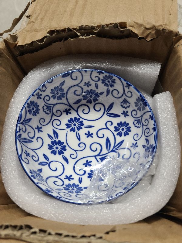 Photo 1 of Cerkik Ceramic Dipping Bowls Set - 4 Oz Small Dessert Bowl 3.5 Inch Porcelain Small Bowls for Side Dishes, Snack, Yogurt, Appetizer - Microwave Dishwasher Safe - Set of 6 - Vintage Blue