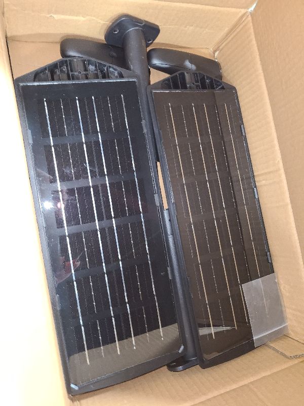 Photo 1 of 2 Pack Solar Street Lights Outdoor Waterproof,6500K 10000LM 5730MSD LEDs Solar Parking Lot Lights Dusk to Dawn, Solar Flood Light Wide Angle Motion Sensor and Remote Control for Area Lighting Yard