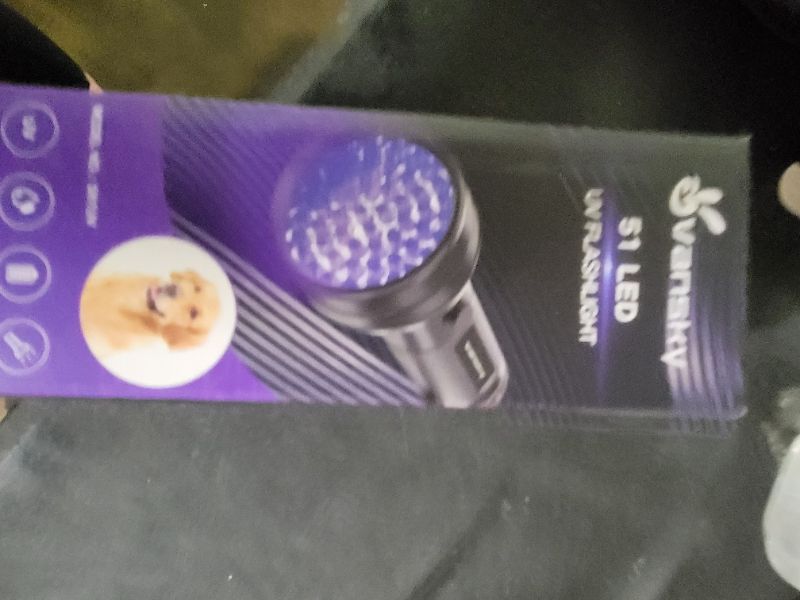 Photo 1 of Vansky UV Flashlight Black Light, 51 LED Blacklight Pet Urine Detector for Dog/Cat Urine, Dry Stains, Bed Bug, Resin Curing, Scorpions Finder