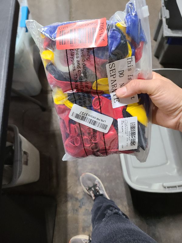 Photo 1 of 147 Pieces Theme Balloon Decorations Arch Garland Kit Include Blue Red Yellow Black Balloons with Confetti Balloons and Roll Tape for Kids Birthday Party Supplies