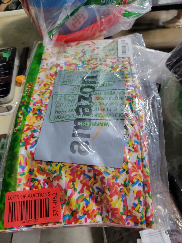 Photo 1 of 3 Pieces Confetti Sprinkles Birthday Tablecloth for Happy Birthday Decoration Plastic Disposable Rectangle Sprinkles Party Table Covers for Kids Two Sweet Donut Weddings Party Favors, 54 x 108 Inches