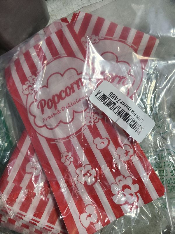 Photo 1 of 100PCS Popcorn Bags Individual Servings - MAQIHAN Disposable Paper Popcorn Bags Party Pop Corn Sleeves Bulk Carnival Halloween Snack Packs Gift Favor Treat bolsas para palomitas Movie Night Supplies