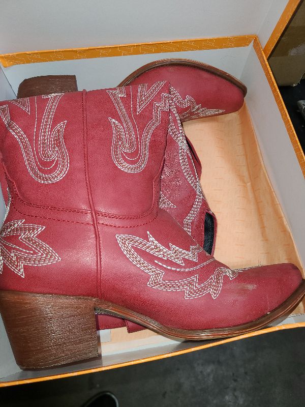Photo 1 of Red Cowboy Boots for Women Red Cowgirl Boots Knee High Cowboy Boots Women Western Boots Botas Vaqueras Para Mujer Rodeo Outfit for Women Size 7