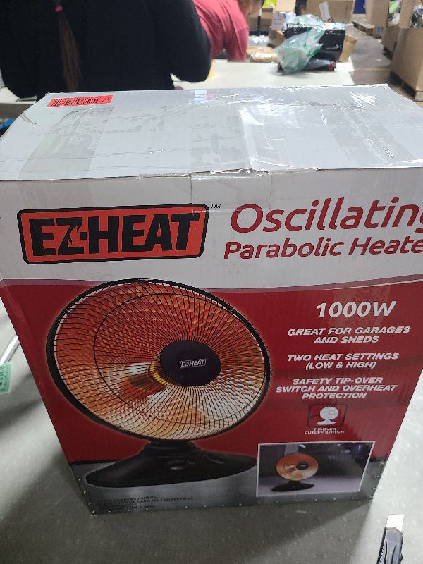 Photo 1 of EZ-HEAT 1,000-Watt Indoor Parabolic Dish Space Heater with 70-degree Wide Oscillation and Dual Heat Settings, Adjustable Tilt, Tip Over Switch & Overheat Protection Sensor, MT-BFGD-8C