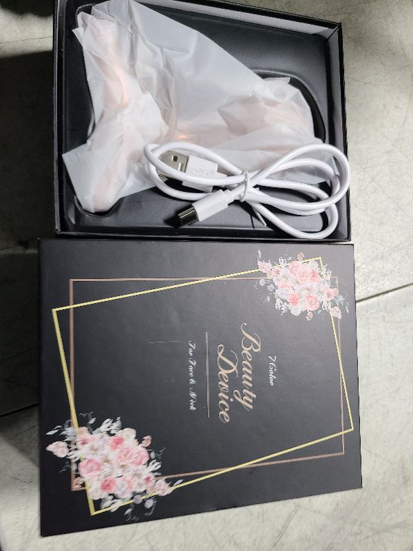 Photo 1 of ELISHINE Light Based Face-Neck-Massager - 7 Color Portable Facial Massager for Skin Care, Rose Gold