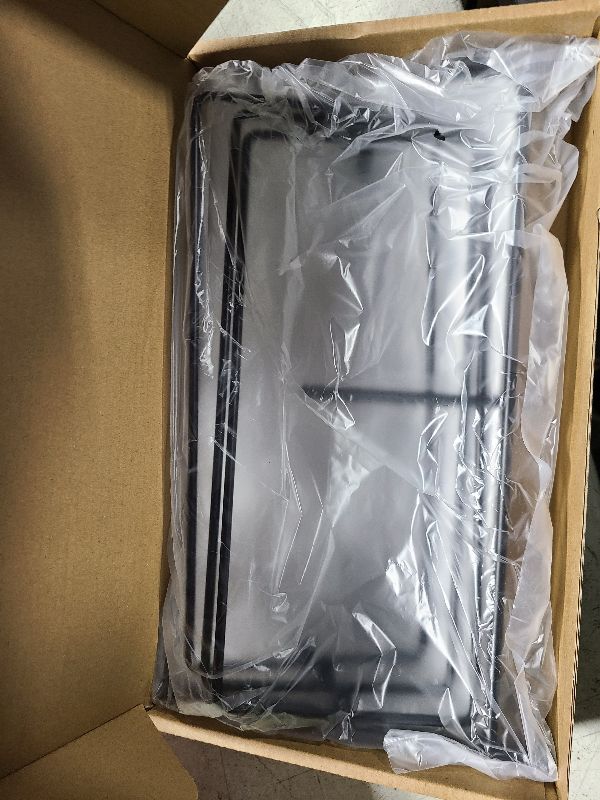Photo 1 of 3 Tier Plastic Serving Tray for Party, 11.5" x 5.6" Platters for Serving Food, Microwave-Safe, White Reusable Trays with Black Metal Display Stand for Cupcakes, Sevring Food, Dessert, Fruit, Black