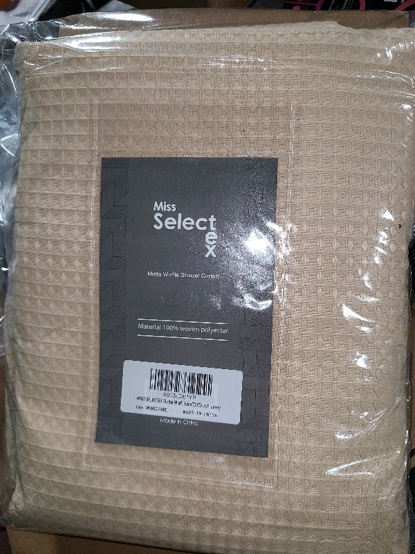 Photo 1 of MISS SELECTEX Fabric Shower Curtain Matt Waffle Weave Shower Curtains for Bathroom, Luxury Hotel, Waterproof 230 GSM Heavy Duty Classic Durable Fabric Bathroom Curtain Machine Washable(72Wx78H, Linen)