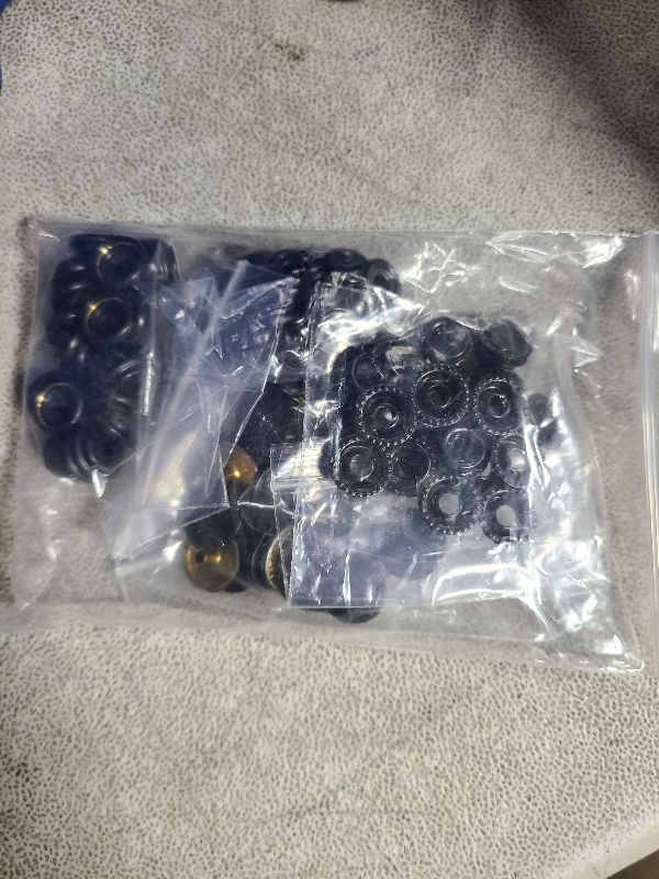 Photo 1 of 100 Pieces 15 mm Fastener Snap Stainless Steel Snap Buttons Press Stud Button for Marine Boat Canvas Bags Leather Craft Sewing, 4 Components 25 Pieces in Each (Black)
