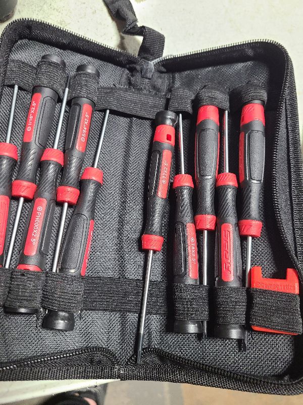 Photo 1 of 11-Piece Precision Screwdriver Set - Magnetic Mini Screwdrivers for Eyeglasses, Watches, Computers, Laptops, Phones - Phillips, Slotted, Torx, Non-Slip Handle, Portable Storage Bag Included
