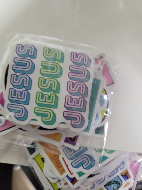 Photo 1 of 200 Pieces Inspirational Stickers Jesus Faith Stickers Waterproof Wisdom Words Decals Christian Stickers Verse Motivational Stickers for Water Bottle Car Skateboard Laptop Luggage