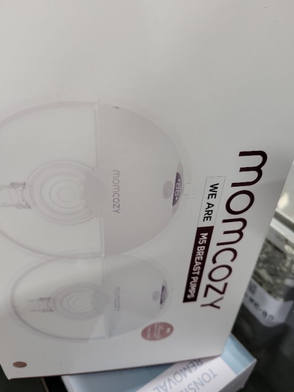 Photo 1 of Momcozy Breast Pump Hands Free M5, Wearable Breast Pump of Baby Mouth Double-Sealed Flange with 3 Modes & 9 Levels, Electric Breast Pump Portable - 24mm, 2 Pack Cozy Red