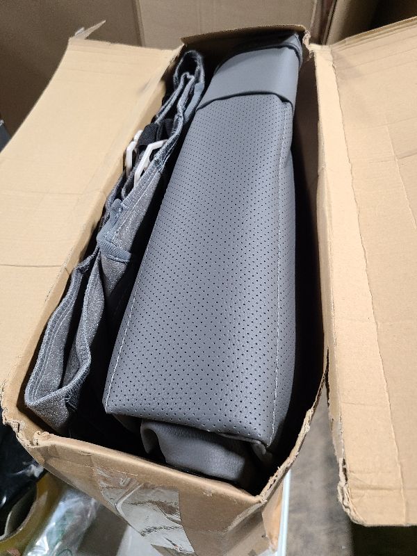 Photo 1 of CAR PASS Universal FIT Piping Leather Car Seat Cover, for suvs,Van,Trucks,Airbag Compatible,Inside Zipper Design and Reserved Opening Holes(Full Set,Grey)