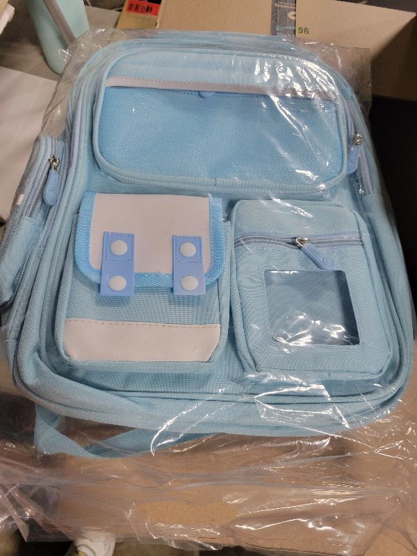 Photo 1 of Backpack for Girls,Kawaii Book Bag for Back to School Day. School Bag for Middle School Students Includes Pencil Case, Stationery Set, Plush Pendant, Badges and Stickers. Travel Bag for Kids and Teens