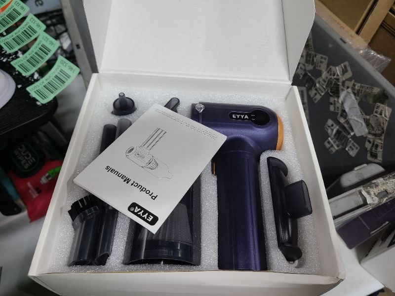 Photo 1 of EYYA Handheld Car Vacuum Cleaner Cordless, 15000PA High Power Portable Mini Car Vacuum Cleaner & Air Duster, 3 Gear, Digital Display, Hand Held Vacuum Cleaner Rechargeable for Car, Home, Pet Hair