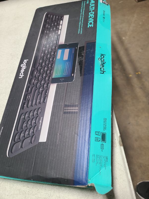 Photo 1 of Logitech K780 Multi-Device Wireless Keyboard for Computer, Phone and Tablet – FLOW Cross-Computer Control Compatible – Speckles