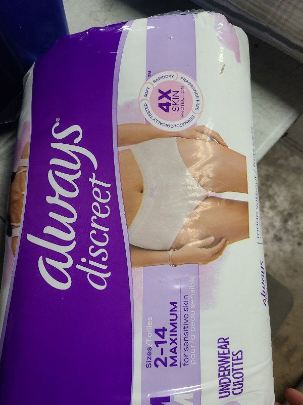 Photo 1 of Always Discreet Sensitive, Incontinence & Postpartum Underwear for Women, Maximum Plus Protection, Small/Medium, 28 Count