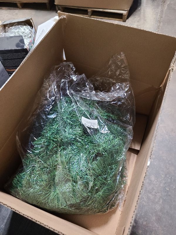 Photo 1 of 50 Foot Garland for Christmas Decorations, Non-lit Green Soft Christmas Garland for Outdoor or Indoor Use, Artificial Greenery Garland for Holiday Home Stairs Fireplaces Decor, 3 Pack