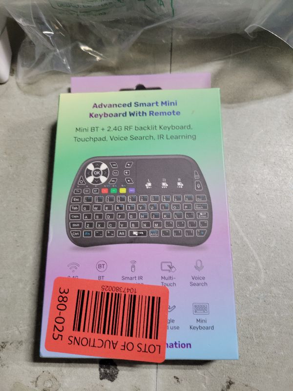 Photo 1 of iPazzPort Bluetooth Mini Keyboard with Touchpad, 2.4G Mini Wireless Keyboard and Mouse with IR Learning Support,RGB Backlit, Rechargeable for PC, Smart TV, Laptop, Android TV Box Type-C