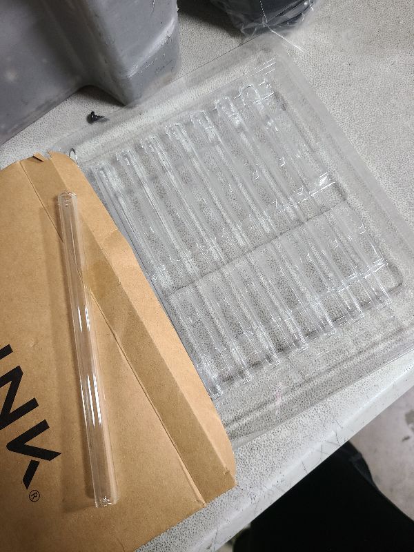 Photo 1 of ALINK Short Glass Straws, 6 in x 10 mm Clear Straws for Cocktails, Whiskey, Coffee, Pack of 8 with Cleaning Brush