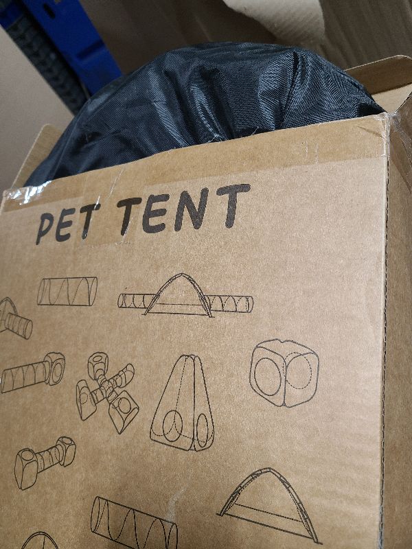 Photo 1 of Outdoor Cat Enclosures for Indoor Cats, Large Cat Tent and Cat Tunnel for Outside, Portable Mesh Cat Play House, with 1 Retractable Cat Wand Toy and 3 Cat Feather Toys (2PC Cat House Tent and Tunnel)