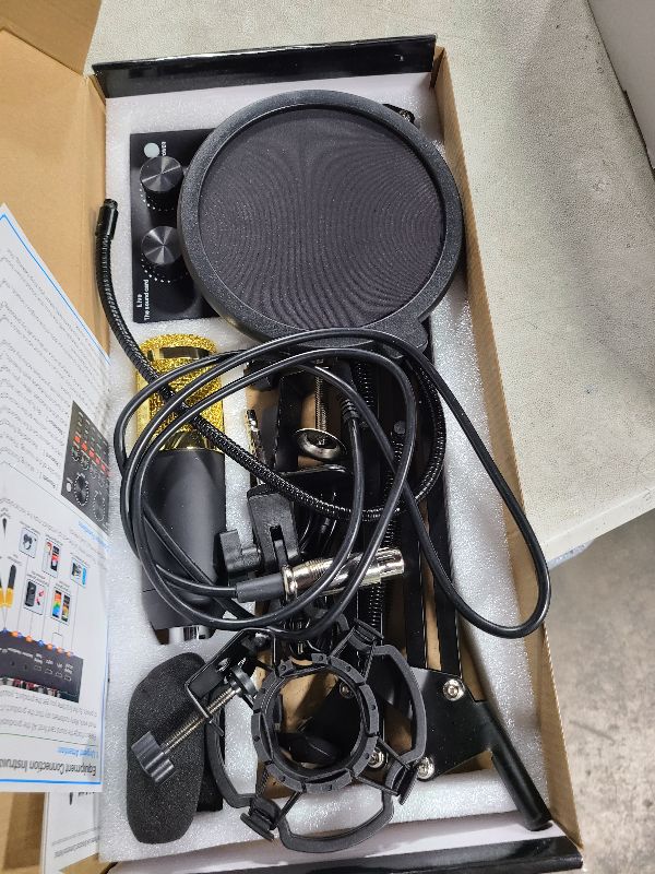 Photo 1 of Podcast Equipment Bundle, BM-800 Recording Studio Package with Voice Changer, Live Sound Card - Audio Interface for Laptop Computer Vlog Living Broadcast Live Streaming YouTube TikTok (AM100-V8)