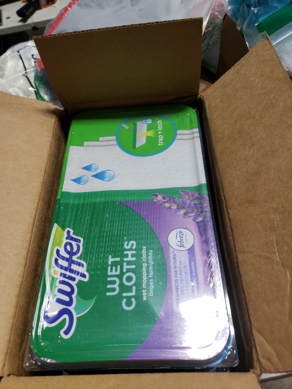 Photo 1 of Swiffer Sweeper Wet Mopping Cloth Multi Surface Refills, Mops for Floor Cleaning, Febreze Lavender Scent, 36 Count