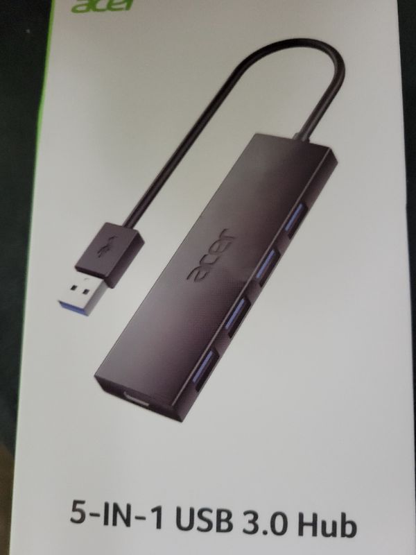 Photo 1 of Acer USB Hub 4 Ports, Multiple USB 3.0 Hub, USBA Splitter for Laptop with Type C Power Port, Extender for A Port Laptop, PC, Desktop and More (2ft)