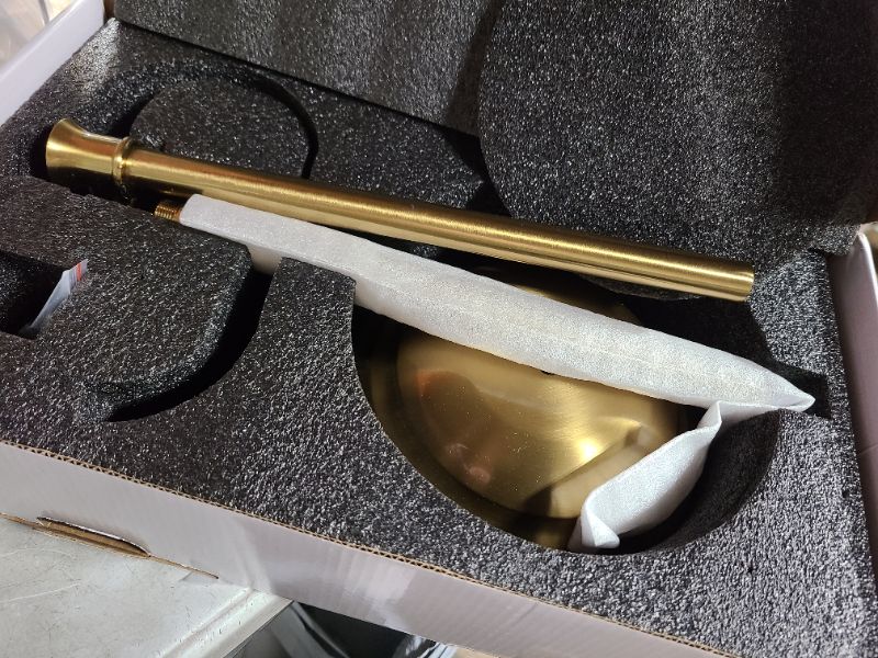 Photo 1 of BESy Toilet Paper Holder Free Standing Bathroom Toilet Tissue Holder Stand for Floor Toilet Paper Roll Holder with Storage Hardware Accessories Rack Non Adjustable Brushed Gold Stainless Steel