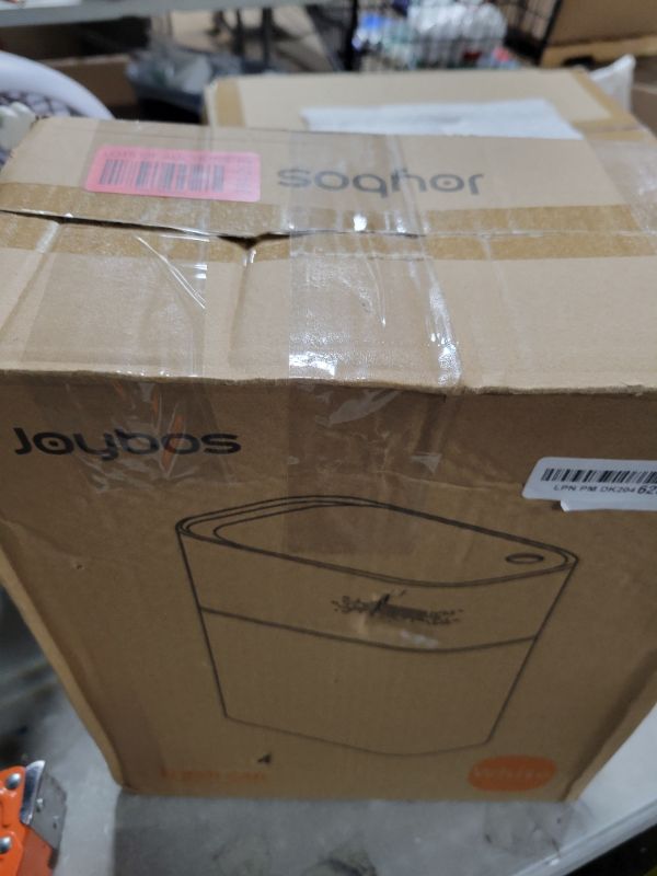 Photo 1 of JOYBOS Trash Can with Lid Automatic Garbage Can, 3.8 Gallon Slim Small White Plastic Smart Trash Bin, Narrow Motion Sensor for Bedroom, Bathroom, Toilet Office