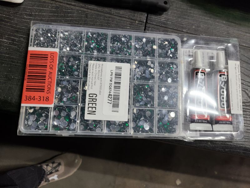 Photo 1 of B 7000 Gem Glue for 20100Pcs Green Rhinestones for Crafts Clothing, Emerald Dark Green Rhinestones Flatback for Clothes Fabric Shoes Tumblers, Flat Back Crystals Diamonds 2mm 3mm 4mm 5mm 6mm Assorted