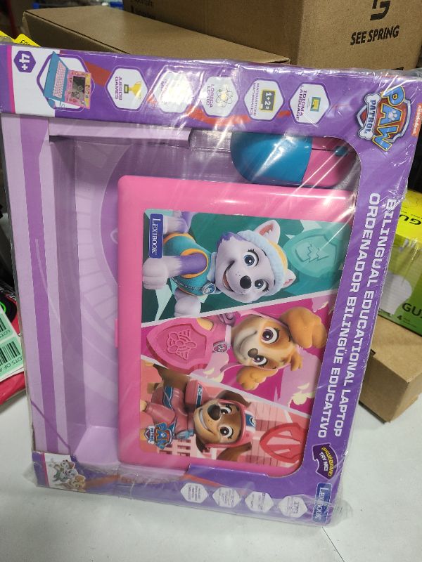 Photo 1 of Lexibook, Paw Patrol, Bilingual and Educational Laptop Spanish/English, Toy for Children, 170 Activities to Learn, Play Games and Music, Large Screen, Pink/Blue, JC599PAGi2