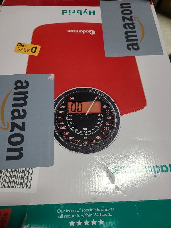 Photo 1 of Adamson  2-in-1 Analog & Digital Weighing Scale for Body Weight up to 400lbs + Thick Tempered Glass + Extra Large Display + Easy to Read Digital Bathroom Scale + New - Red