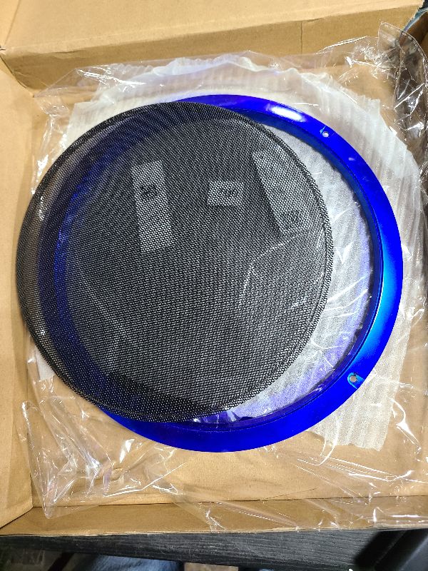 Photo 1 of ACROPIX Universal 10" Car Speaker Grills Cover Mesh Round 10 Inch Audio Speaker Subwoofer Guard Protector Case with Mounting Screws Iron Blue - Pack of 2