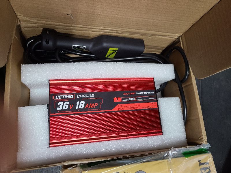 Photo 1 of 36 Volt Golf Carts Battery Charger for EZGO TXT, Trickle Charger 3.0 Technology, 18 AMP, 4-6 hrs Full Charge, Replace EZGO D-Plug, 16FT