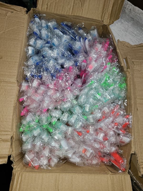 Photo 1 of 240 Pack Bulk Toothbrushes w/Cover Caps, Individually Wrapped Disposable Travel Toothbrush, Value Size, Long Lasting 3+ Months, Med-Soft Manual Teeth Brush Bristles, 4 Colors (Red Green Blue Pink)